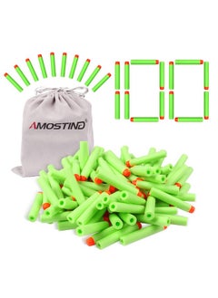 AMOSTING Refill Darts 100Pcs Bullet For Nerf N-Strike Elite 2.0 Zombie Strike Rebelle - Green With Storage Bag  - Image 5
