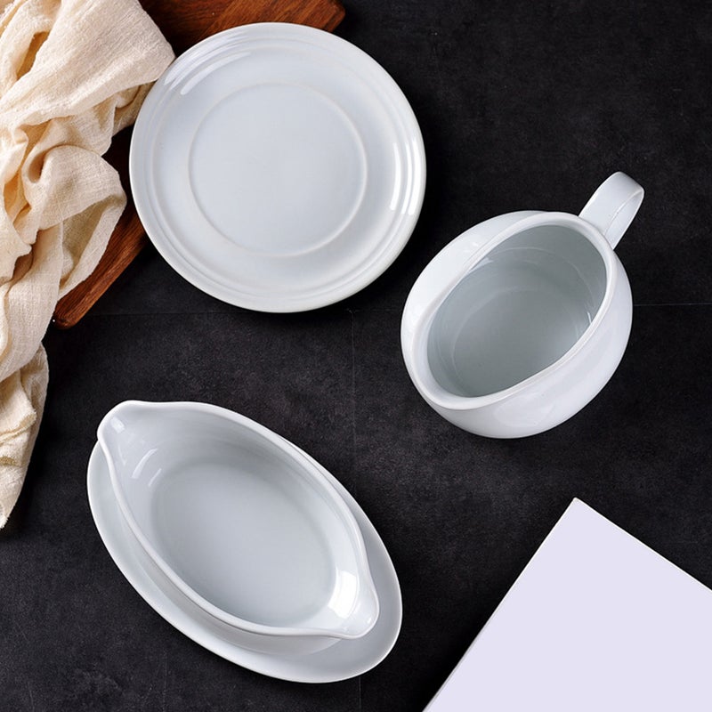 2pcs Ceramic Gravy Sauce Boat Practical Sauce Cup Seasoning Holder Sauce Container - Image 5