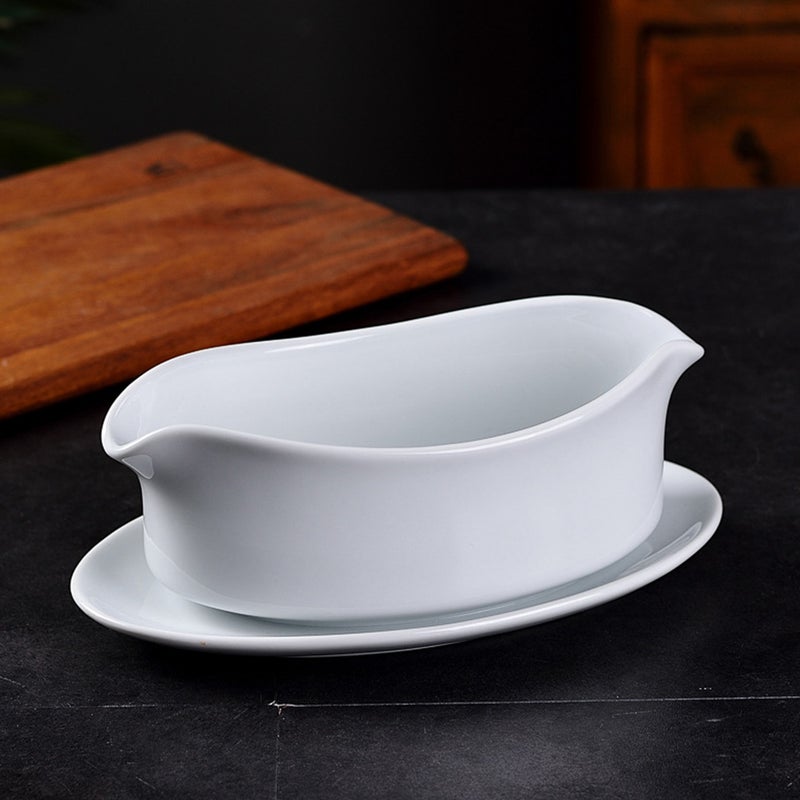 2pcs Ceramic Gravy Sauce Boat Practical Sauce Cup Seasoning Holder Sauce Container - Image 4