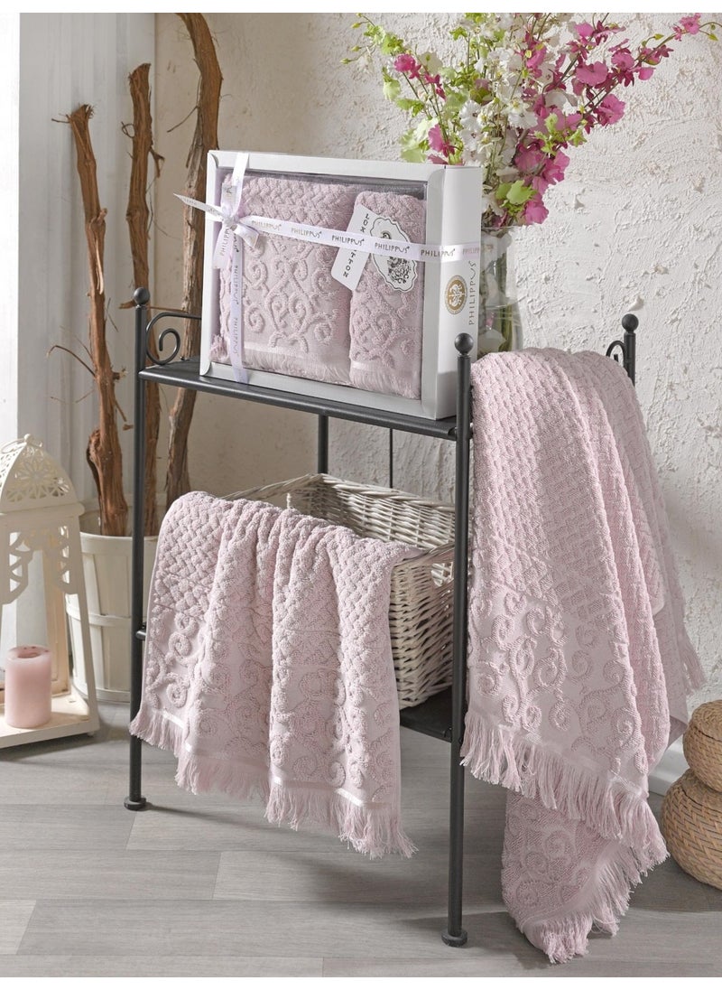 Z&N Style Wendy Gift and Dowry Box, Luxury x Cotton Set of 2 Hand and Bath Towels (50 x 90 1 Piece, 70 x 140 1 Piece) Special Boxed 