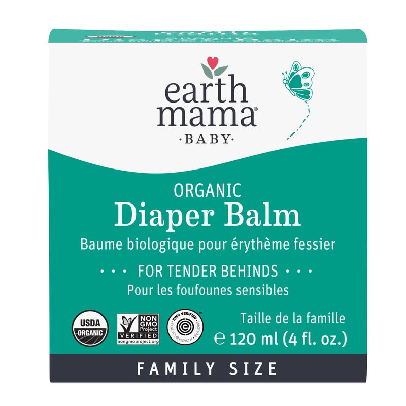 Earth Mama بلسم حفاضات إيرث ماما العضوي بحجم اقتصادي | كريم حفاضات للأطفال | معتمد من EWG، خالي من البترول والعطور الصناعية مع كاليندولا للبشرة الحساسة، 4 أونصات سائلة - Image 1