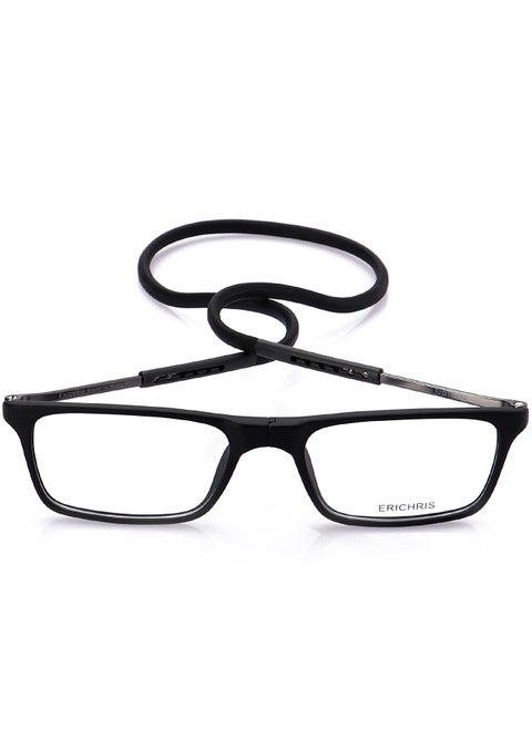 Rectangular frame optical reading glasses +1.50 with strap holder for men