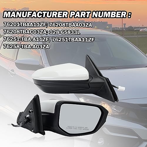 MOFOAP Passenger Side Mirror Compatible With 2016 2017 2018 2019 2020 2021 Honda Civic Coupe Sedan Hatchback,Mirror with Power Glass,Non-Heated,Manual Folding - Image 5