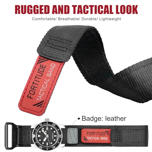 Ritche Christmas Gift Nylon Sport 22MM Quick Release Watch Band for men womenReplacement Timex Watch bands Black White Elephant Gifts Stocking Stuffers for Men - Image 3