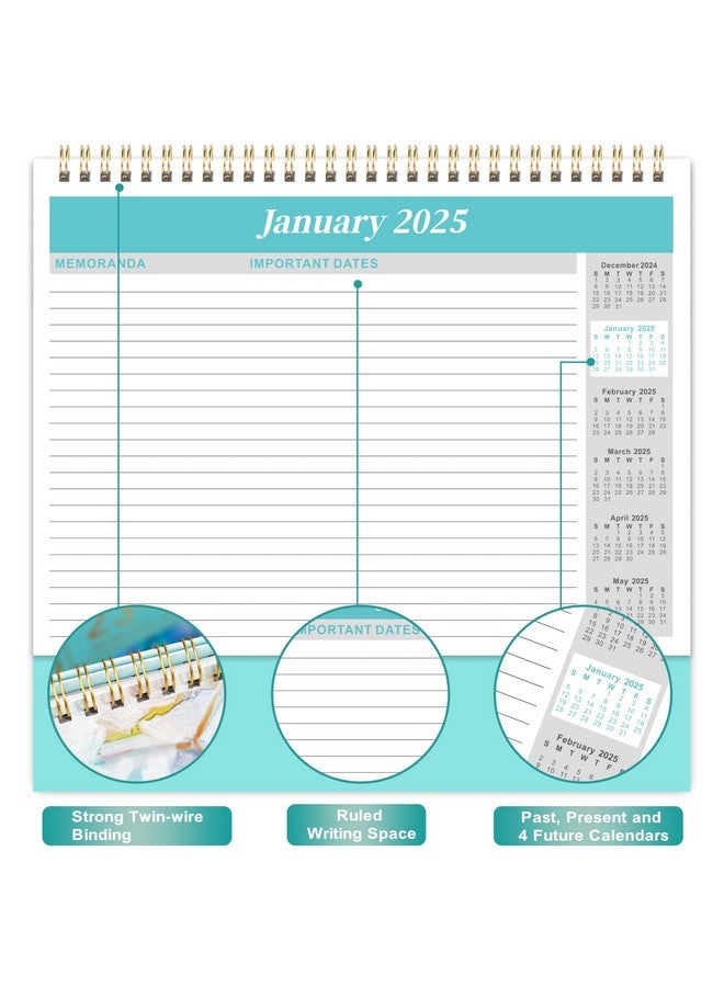MaaIbok 2025 Desk Calendar - Standing Flip Desktop Calendar 2025, 9.8" X 8.3", Jan. 2025 - Dec. 2025, Desktop Calendar, Memoranda Lined Pages With Thick Paper, Strong Twin-Wire Binding - Image 4