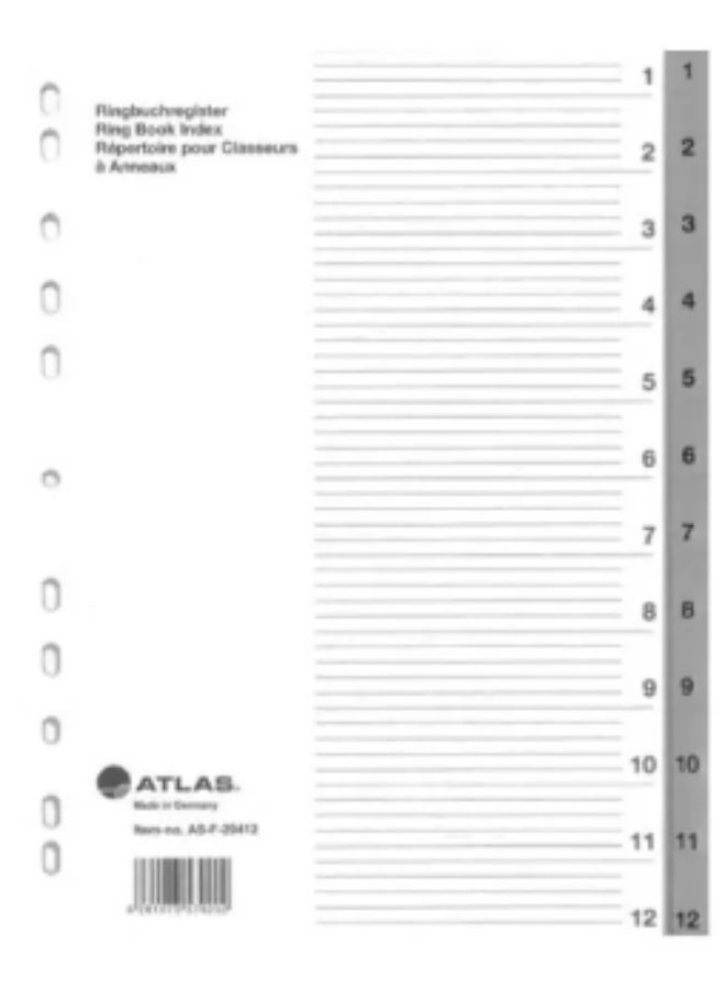 A4 Index Dividers