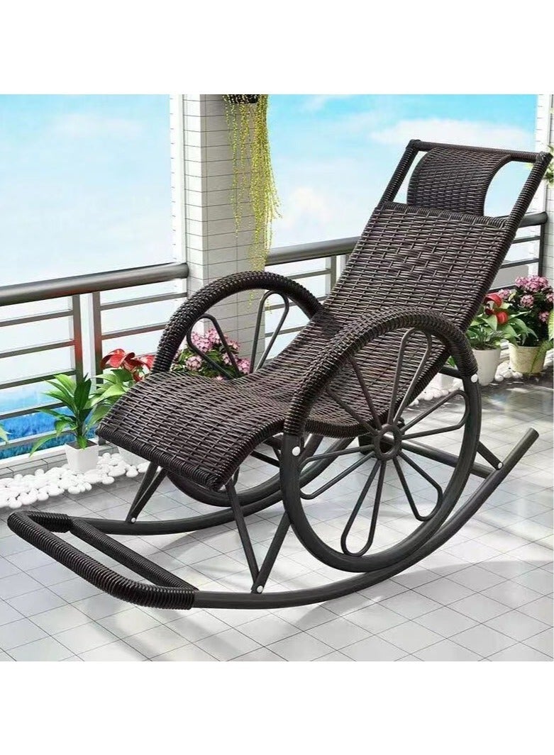 Generic Adult Rocking Chair Reclining Chair Leisure Rocking Chair Rocking Chair Leisure Chair Lazy Chair Rattan Chair On Balcony  - Image 1
