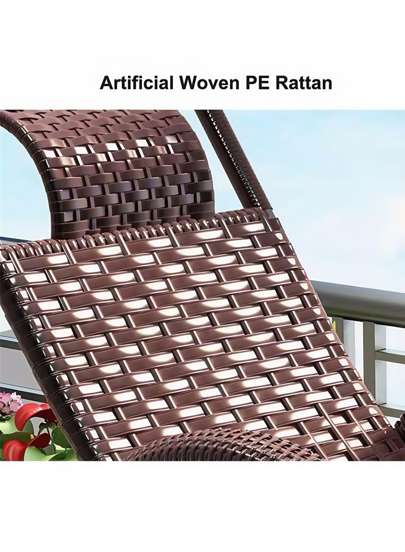 Generic Adult Rocking Chair Reclining Chair Leisure Rocking Chair Rocking Chair Leisure Chair Lazy Chair Rattan Chair On Balcony  - Image 4