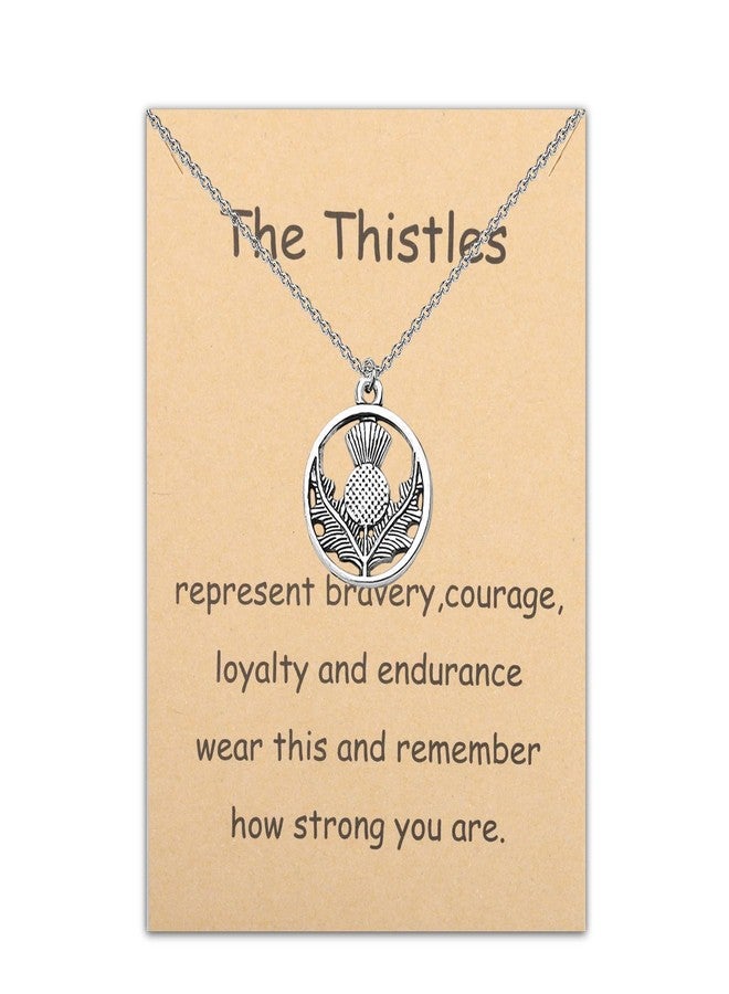 WUSUANED Scottish Thistle Flower Necklace Scotland Thistle Charms Pendant Thistle Lover Gift Scottish Jewelry - Image 1