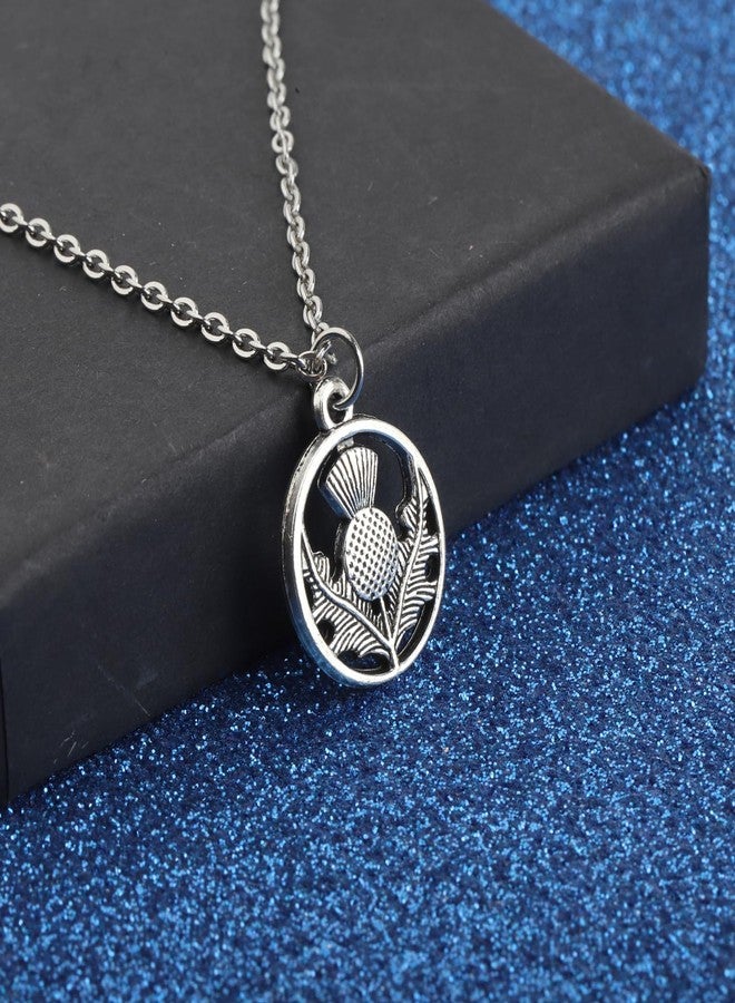 WUSUANED Scottish Thistle Flower Necklace Scotland Thistle Charms Pendant Thistle Lover Gift Scottish Jewelry - Image 4