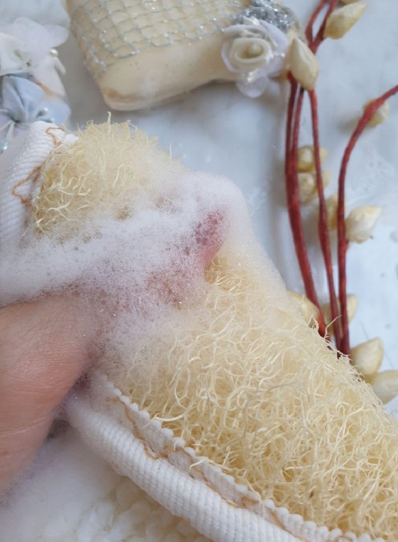 إسكدنيا ليف حمام طبيعي لتقشير الجسم و المساج قفاز شعيرات السيزال الطبيعية، لتقشير وتنظيف وتهدئة البشرة مجموعة من 3 اسفنجة مقشرة للجسم - Image 5