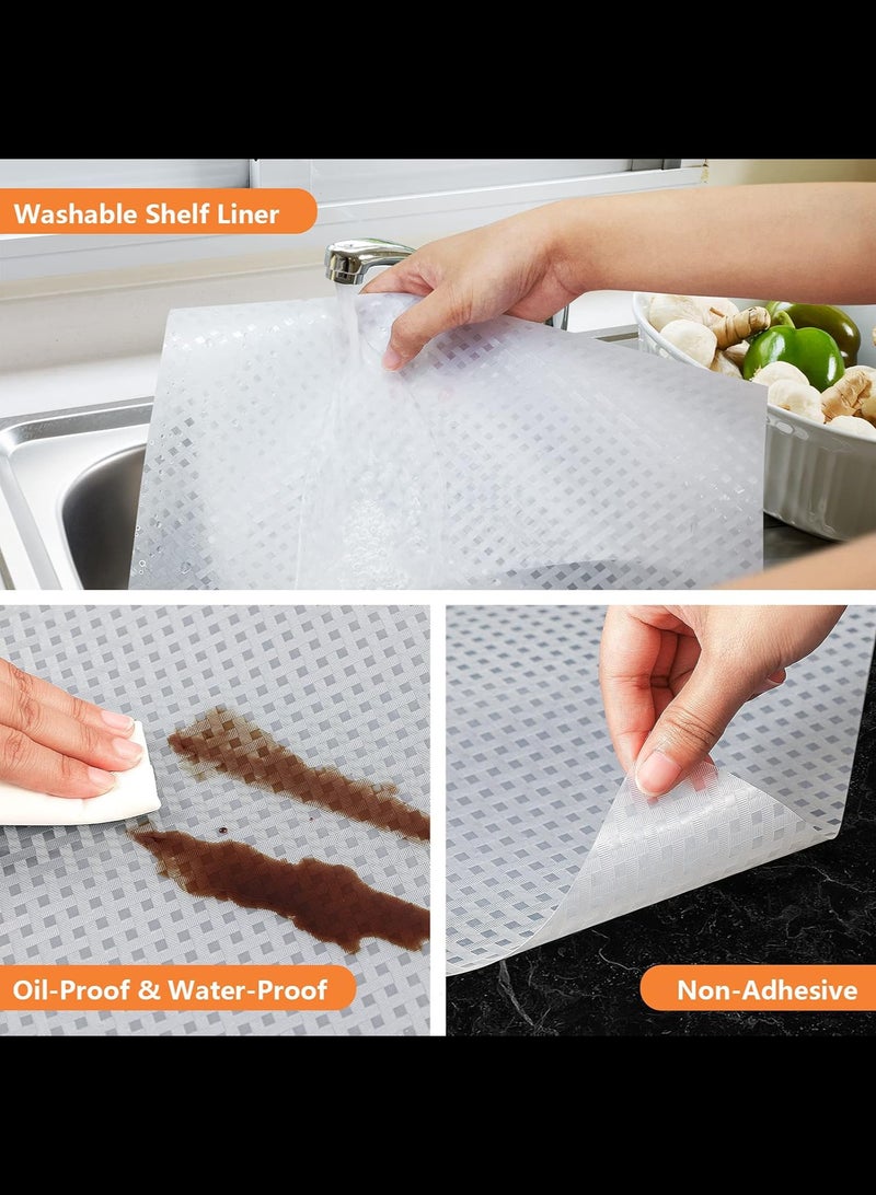 Drawer Liner for Kitchen,Shelf Liners for Kitchen Cabinets, Refrigerator Liners, Waterproof & Oil-Proof Kitchen Cupboard Liner, Plastic Drawer Mats, EVA Material Non Adhesive Fridge Liner for Shelves, Clear 30 x 150cm - Image 4