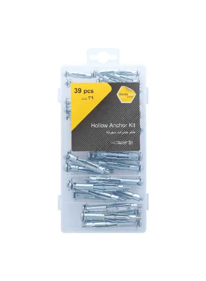 HoneyBee 39-Piece Hollow Anchor Kit Silver 13 x 3.233 x 23.6 cm ZY6863