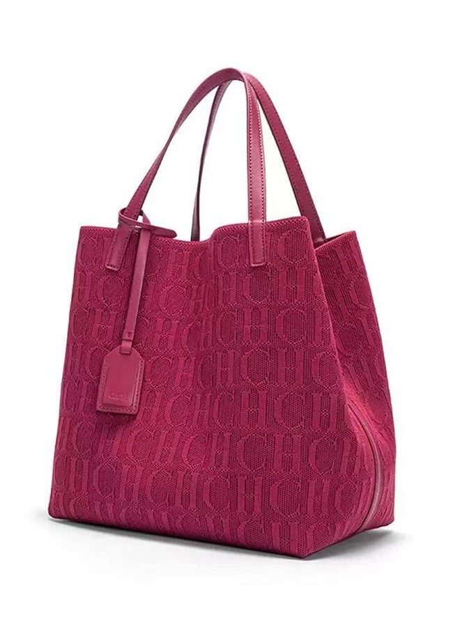 CH CH CHCH New Fashionable Design Women's Large-capacity Tote Bag Red - Image 1