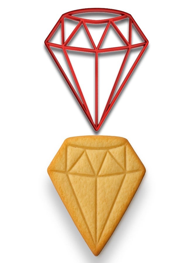 Mighty Gadget Diamond Cookie Cutter & Stamp - 4x3.42 Inches, Elegant Gem Shape for Baking & Fondant - Image 2