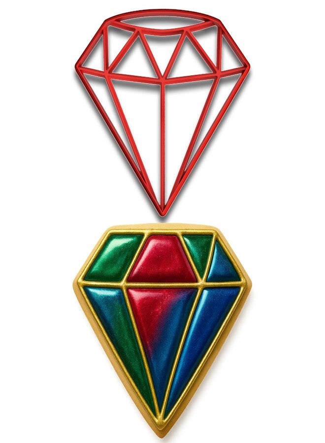 Mighty Gadget Diamond Cookie Cutter & Stamp - 4x3.42 Inches, Elegant Gem Shape for Baking & Fondant - Image 1