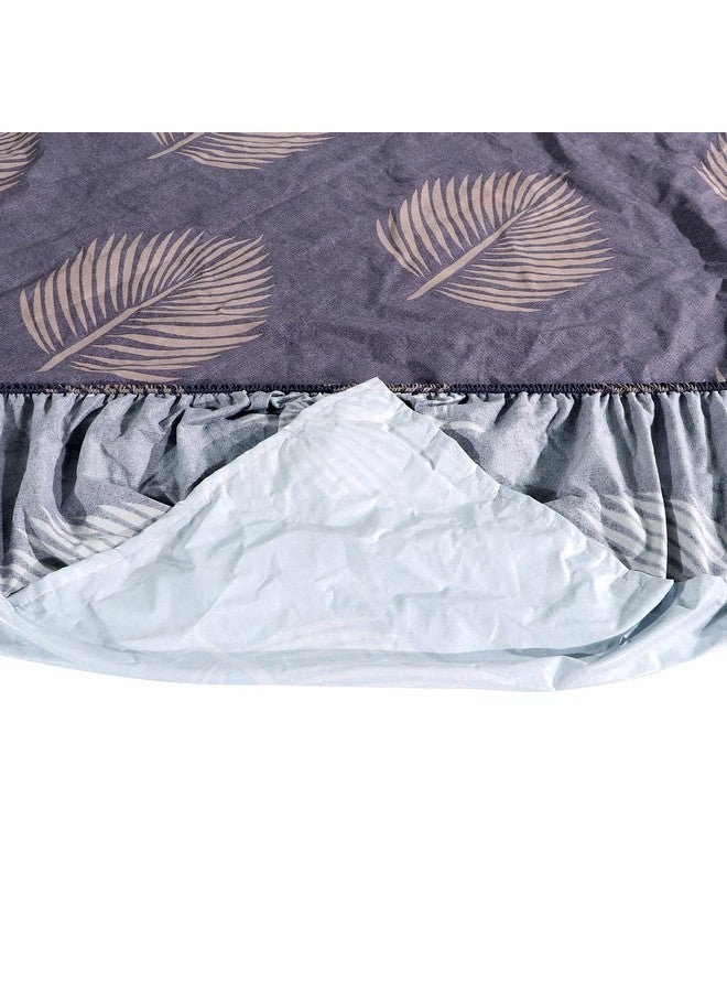 RD TREND Waterproof Elastic Fitted Bedsheet, King Size 72x78x8 Inch, with 2 Waterproof Pillow Covers 18x28 Inch, Washable, Wrinkle Resistant Grey Tree - Image 2