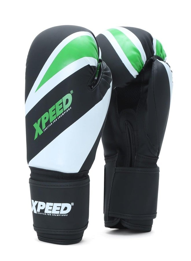 XPEED Boxing Gloves, PU XP401 PMFT Sparring Gloves for Boxing, MMA, Kickboxing, Muay Thai, Excellent Impact Resistance for Men & Women | Foam Padding | Velcro Hook and Loop Closure (12oz, Green) - Image 1