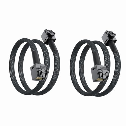 ipolex SFF-8643 to SFF-8643 Internal MiniSAS HD Cable with Sideband, Support up to 4 Lanes of SAS Data, Work with Server, Raid Card & PCI Express Controller, 0.8-m(2.6ft), 2 Pack - Image 1