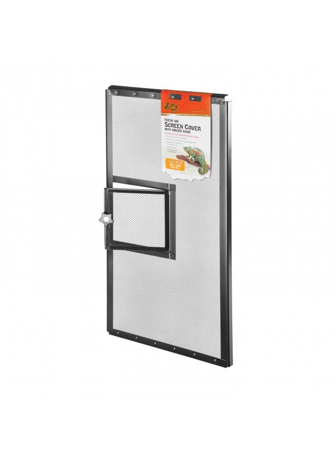 Zilla Fresh Air Terrarium Metal Screen Cover with Door (24 x 12 Inches)