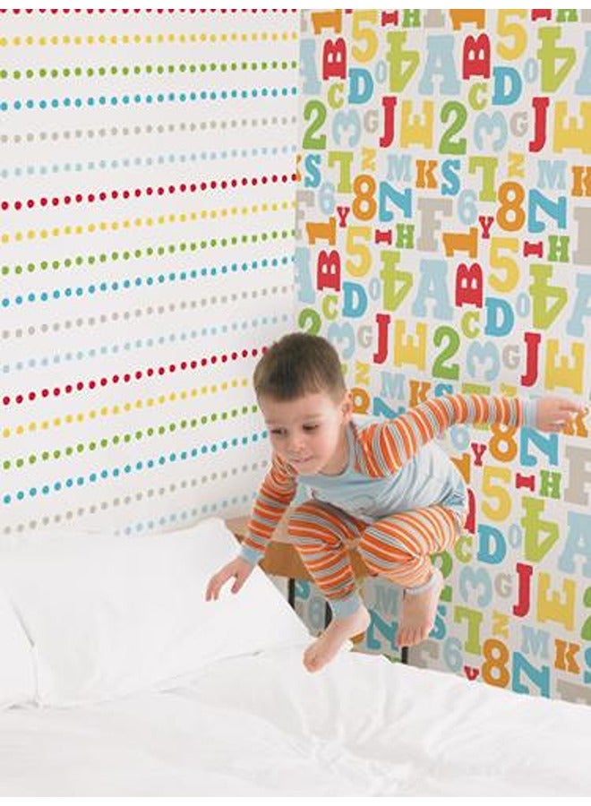 JAMEEL Fun Polka Dot Wallpaper - Red, Yellow, Green, Blue And Grey Spots on White - Vibrant Wall Decor for Kids' Bedrooms And Play Areas  - Image 2