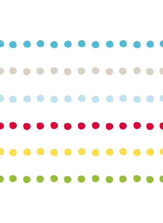 JAMEEL Fun Polka Dot Wallpaper - Red, Yellow, Green, Blue And Grey Spots on White - Vibrant Wall Decor for Kids' Bedrooms And Play Areas  - Image 1