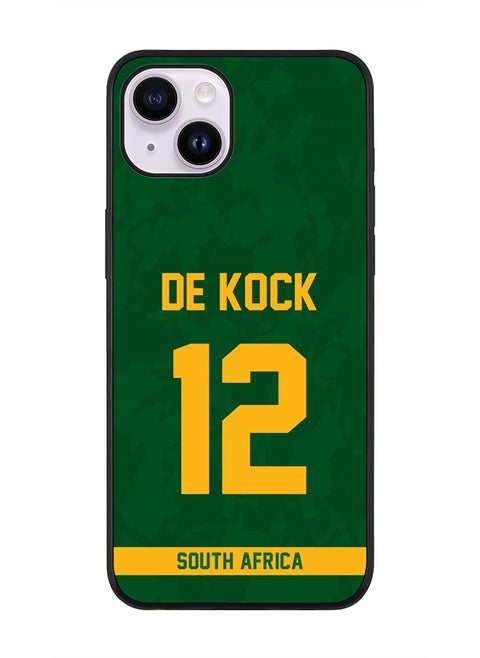 Rugged Black Edge Case iPhone 14 Plus, Slim fit Soft Case Flexible Rubber Edges Thin Cover - Player Name - David Miller, Jersey Number- 10