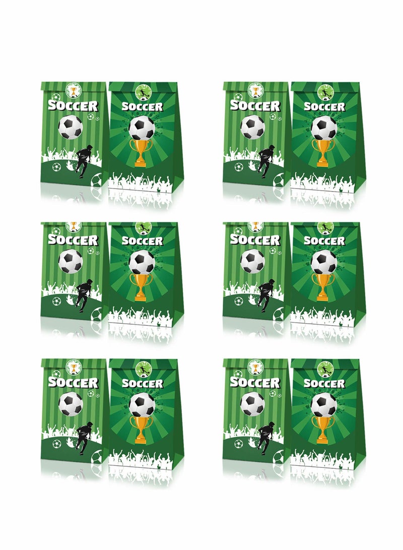 KASTWAVE Paper Party Gift Bags 12 Pcs Soccer Party Candy Bags, Collection Paper Bags for Boys Kids Party Favor Supplies Decorations Theme Birthday Party Baby Party supplies Gift Bag Food Bags - Image 1