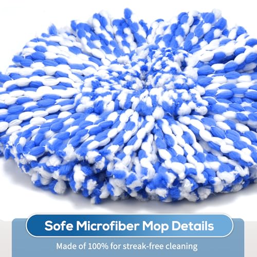 Caehomly 4 Pack RinseClean Spin Mop Replacement Head Spin Mop Refills Compatible with O Ceda RinseClean Dual System, Microfiber Mop Easy Cleaning Floor Head Mo-p for Floor Cleaning RinseClean 2 Tank System - Image 5