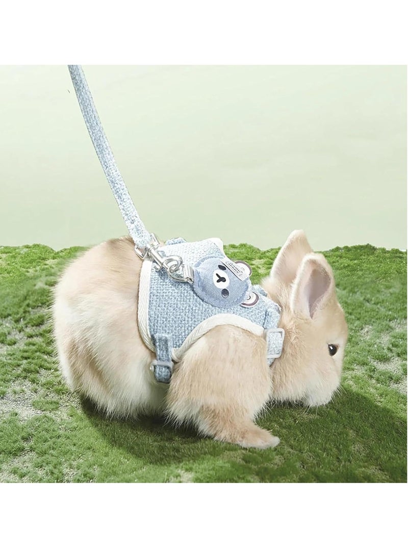 Meetion - Pet Leashes Dog Cat Vest Traction Rope Colour Cartoon Bear Chest Strap Dog Chain Walking The Dog Rope Small Medium Sized Dogs Cat Accessories (Blue) - Image 1