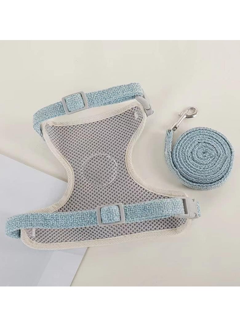 Meetion - Pet Leashes Dog Cat Vest Traction Rope Colour Cartoon Bear Chest Strap Dog Chain Walking The Dog Rope Small Medium Sized Dogs Cat Accessories (Blue) - Image 1