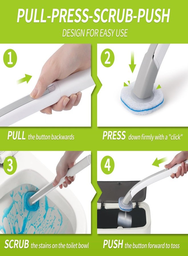 IVYROLL Toilet Bowl Cleaner Wand with 14 Refills, Disposable Toilet Brush Set with Holder, Cleaning System Starter Wand Kit, Bathroom Cleaning Set - Image 3