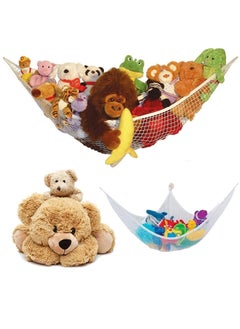 Excefore Mesh Toy Net Organizer, Stuffed Animal Hammock Premium Plush Hanging Organizer Jumbo for Animals Wall Sling Corner Extra Large Kids Children  - Image 1