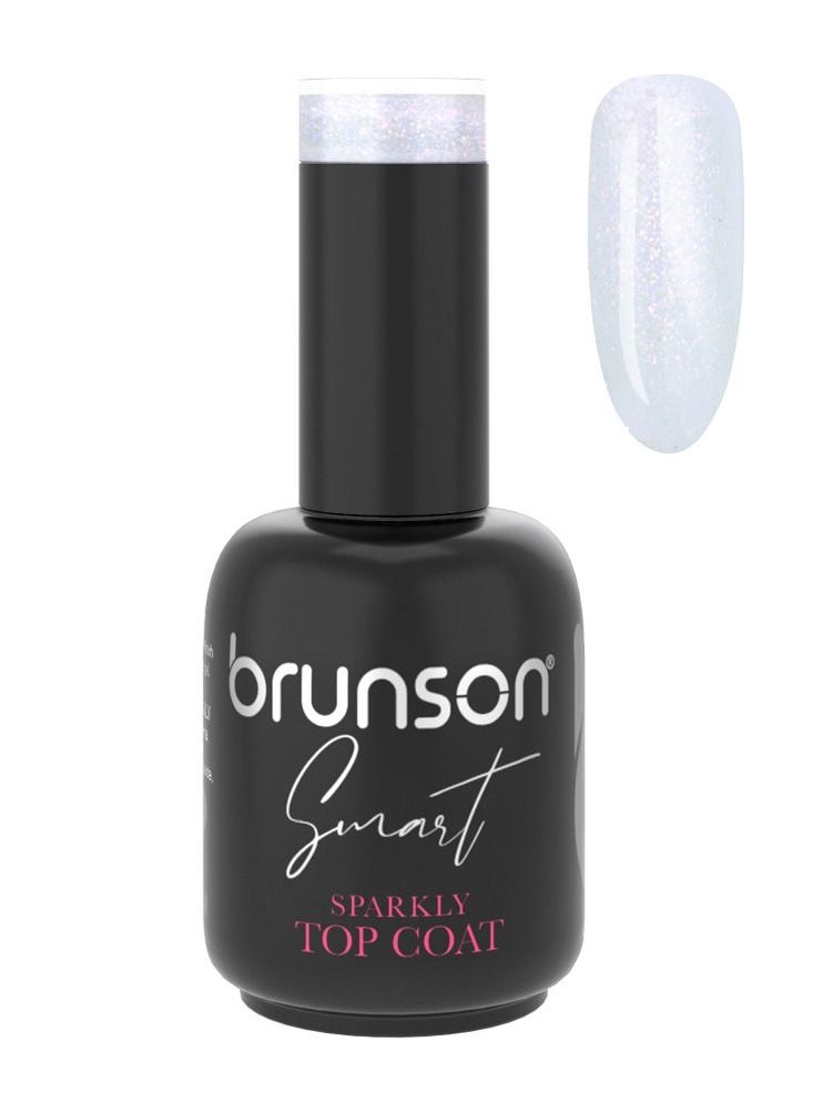 brunson Gel Nail Polish Sparkly Top Gel Polish 15ml Top Coat for Nails Long Lasting Gel Polish Top Coat Gel for Chip Free Shine Strengthens Weak Brittle Nails Promotes Nail Health Soak Off UV Gel Polish 
