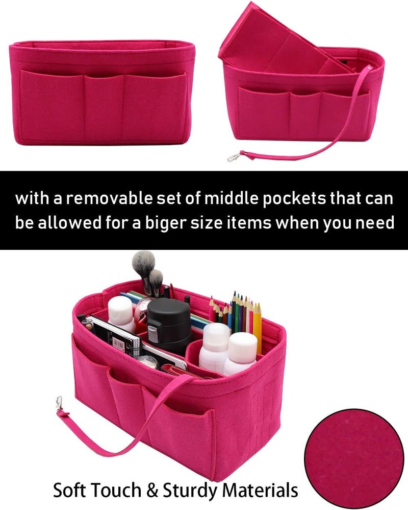 LEXSION All preference matching build Felt Fabric Purse Tote Diaper Bag Organizer Insert Bag in Bag with Zipper Inner Pocket For Neverfull Speedy, Rosy, Large Fast & slow shipment compatible - Image 3