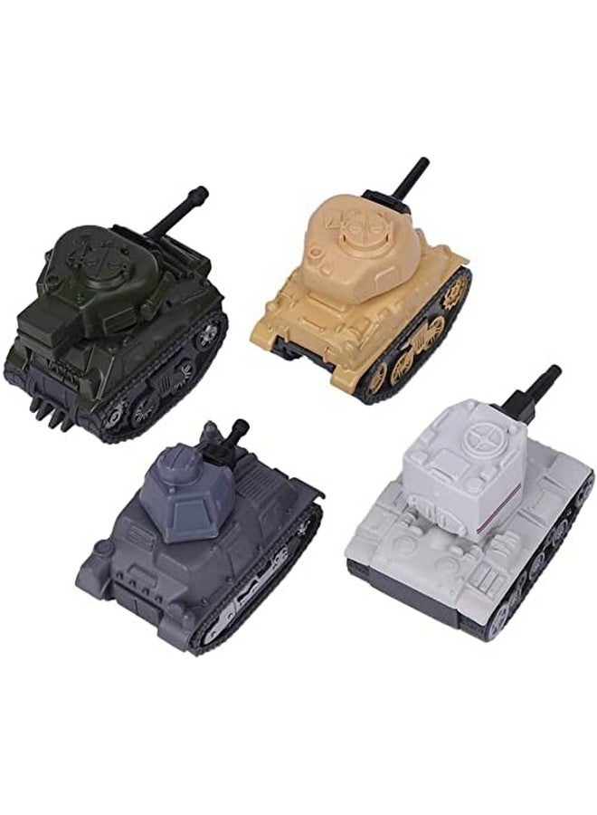 Ai-Fun 4Pcs Mini Tank Pull Back Tank Model Toy Military Toy Vehicle For Kids (Solid Color) - Image 2