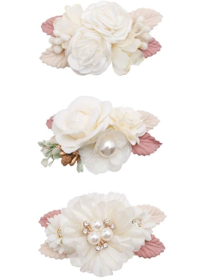 BFNAAgirl Flower Hair Clip Baby Girl Hair Bows Exquisite Hair Accessories Alligator Clips for Infants Toddlers Teen Kids Gift 3pcs/set - Image 1