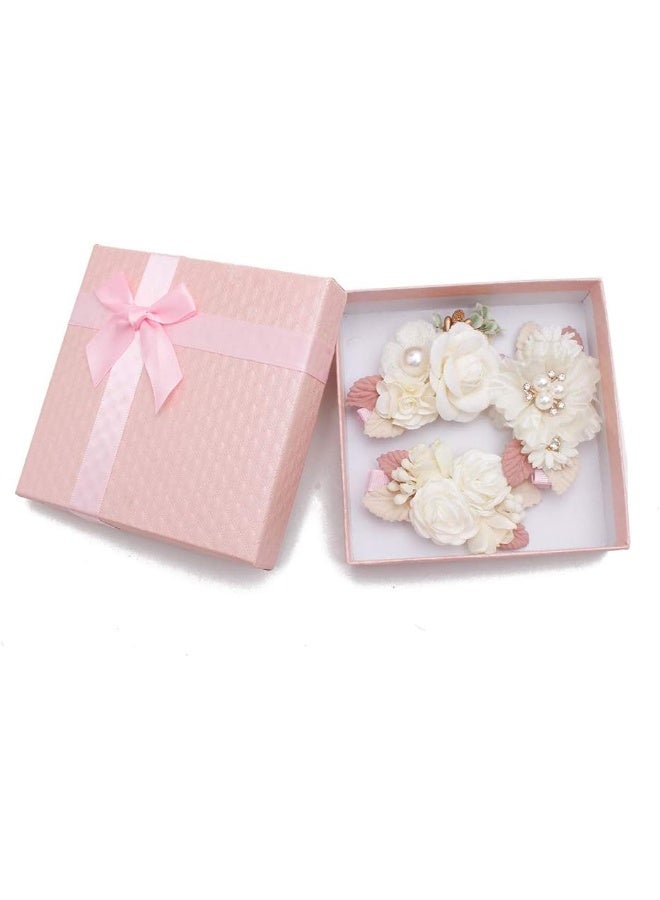 BFNAAgirl Flower Hair Clip Baby Girl Hair Bows Exquisite Hair Accessories Alligator Clips for Infants Toddlers Teen Kids Gift 3pcs/set - Image 2