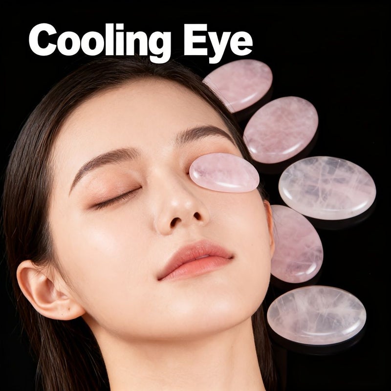 Pink Stone Massage Patch Eye Mask Hot Cold Therapy Portable Home Office Travel - Image 1