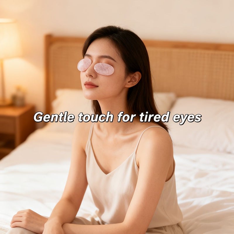 Pink Stone Massage Patch Eye Mask Hot Cold Therapy Portable Home Office Travel - Image 3