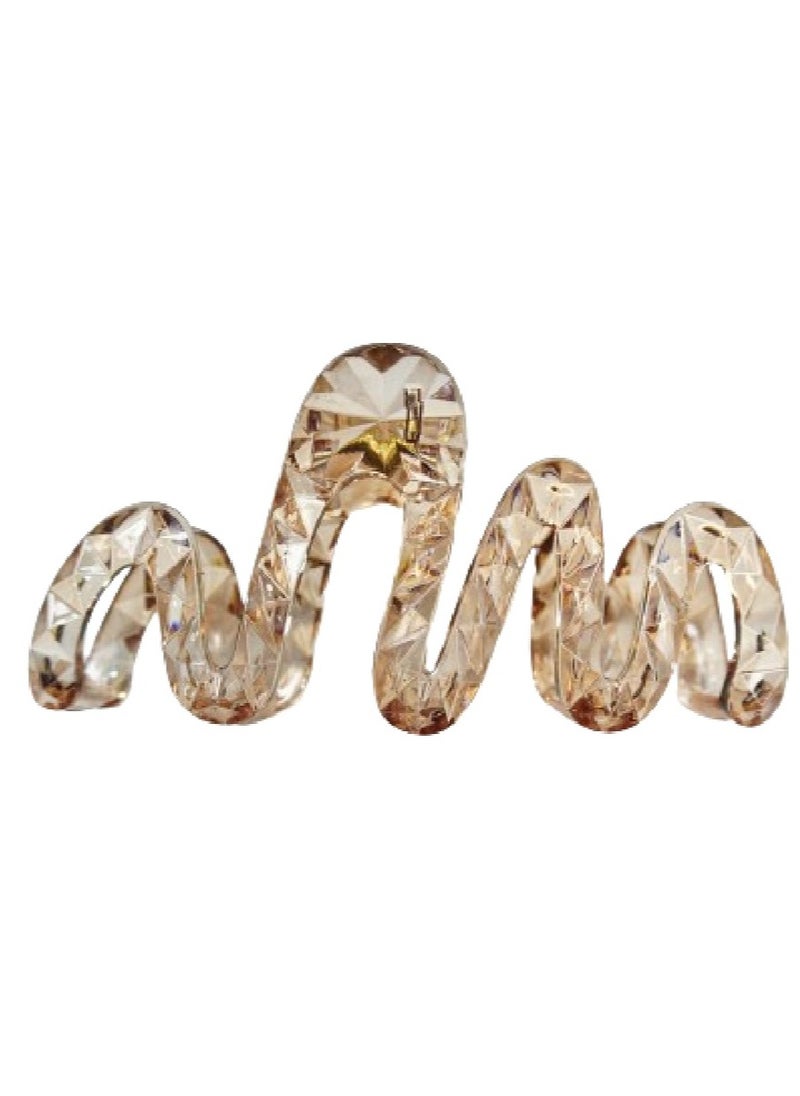 Generic - TRANSPARENT BROWN ZIG ZAG HAIR CLIP CLAW - Image 1
