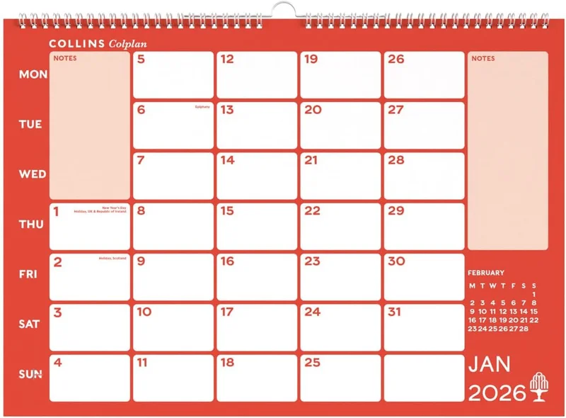 Collins Collins - Colplan - A3 Monthly Wall Diary Calendar 2026 (CMC-26)