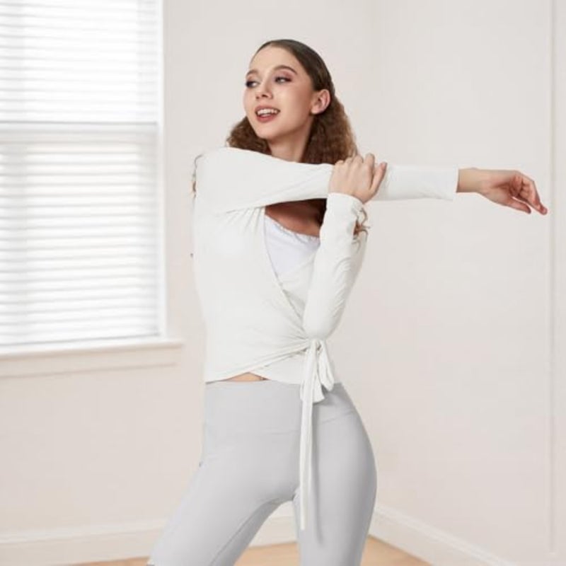 NVRENJIA 2025 Wrap Top For Women Stylish Casual Blouse Lightweight Polyester Blend Solid Color Flowy Fit Perfect For Office, Home, Or Travel - Image 3