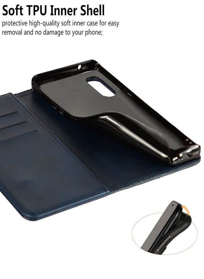 iCoverCase for LG Velvet/LG Velvet 5G Wallet Case, Premium PU Magnetic Leather Card Slots Holder Carry Kickstand Feature Flip Cover Case for LG Velvet/LG Velvet 5G (Navy Blue) - Image 5