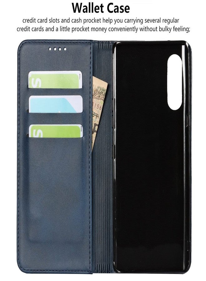iCoverCase for LG Velvet/LG Velvet 5G Wallet Case, Premium PU Magnetic Leather Card Slots Holder Carry Kickstand Feature Flip Cover Case for LG Velvet/LG Velvet 5G (Navy Blue) - Image 2