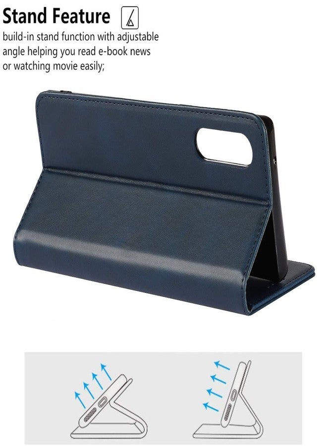 iCoverCase for LG Velvet/LG Velvet 5G Wallet Case, Premium PU Magnetic Leather Card Slots Holder Carry Kickstand Feature Flip Cover Case for LG Velvet/LG Velvet 5G (Navy Blue) - Image 3