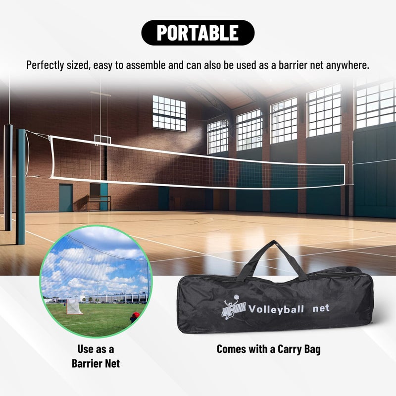 Endless Professional Volleyball Net of 32 FT * 3 FT | White | Material: Polyethylene (PE) | Tournament Net, Replacement Badminton Practice Net | Sports Supplies | Sand Volleyball Accessories - Image 4