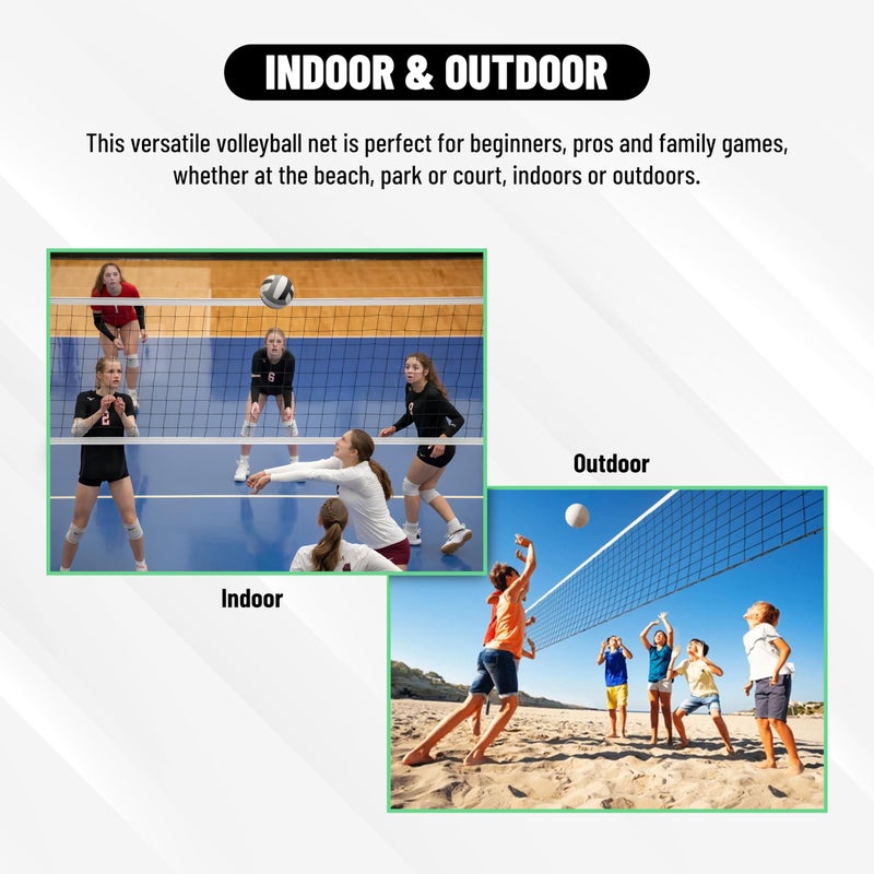 Endless Professional Volleyball Net of 32 FT * 3 FT | White | Material: Polyethylene (PE) | Tournament Net, Replacement Badminton Practice Net | Sports Supplies | Sand Volleyball Accessories - Image 5