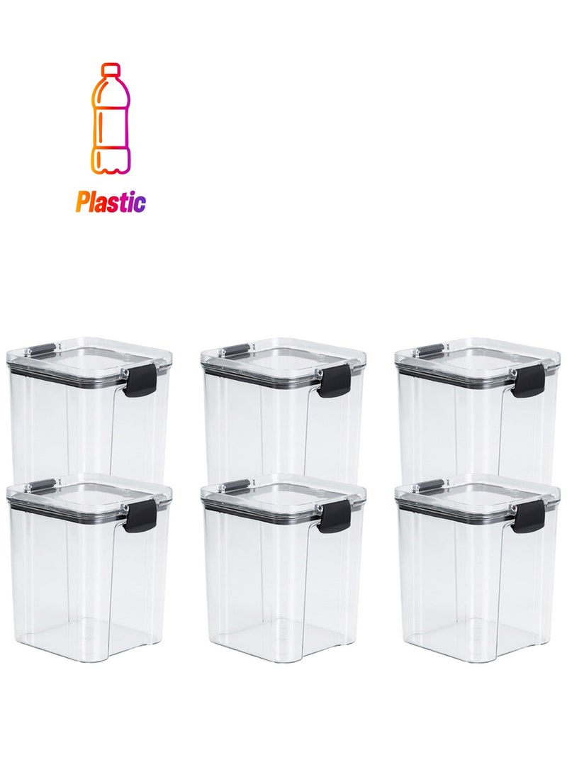 ZIMNEST - Set of 6 pieces 950ML Airtight Food Storage with Lid, Double Sealed Thick storage Jar, Leak Proof, Easy to Clean, BPA Free, Kitchen and Other Storage - Image 1