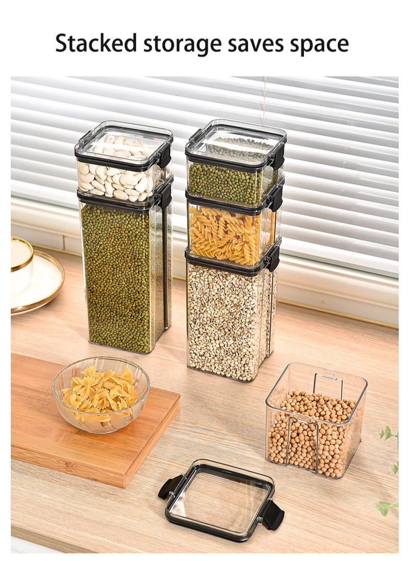 ZIMNEST - Set of 6 pieces 950ML Airtight Food Storage with Lid, Double Sealed Thick storage Jar, Leak Proof, Easy to Clean, BPA Free, Kitchen and Other Storage - Image 1